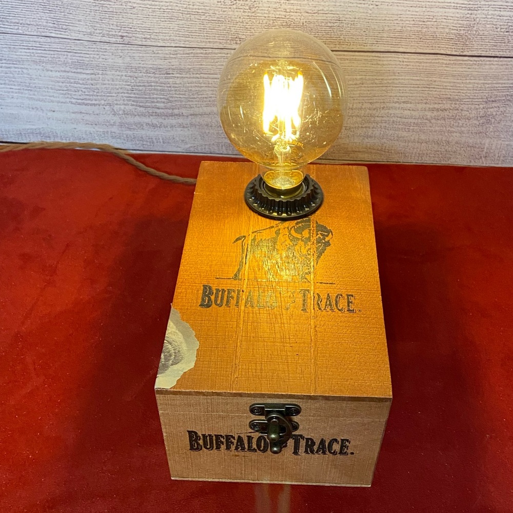 Buffalo Trace cigar box lamp